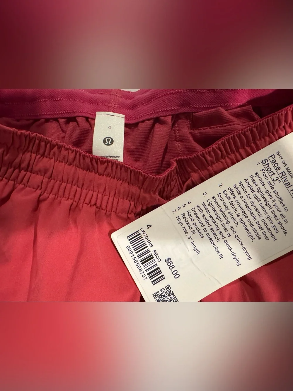 Lululemon high rise pace rival shorts